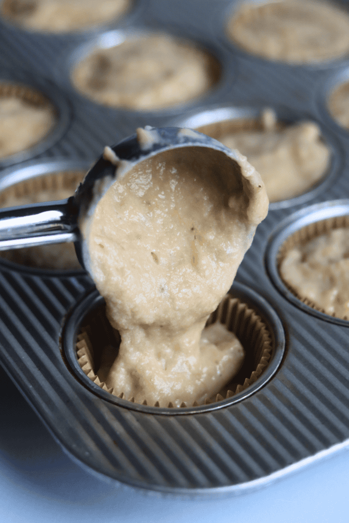 poured muffin batter into the muffin pan