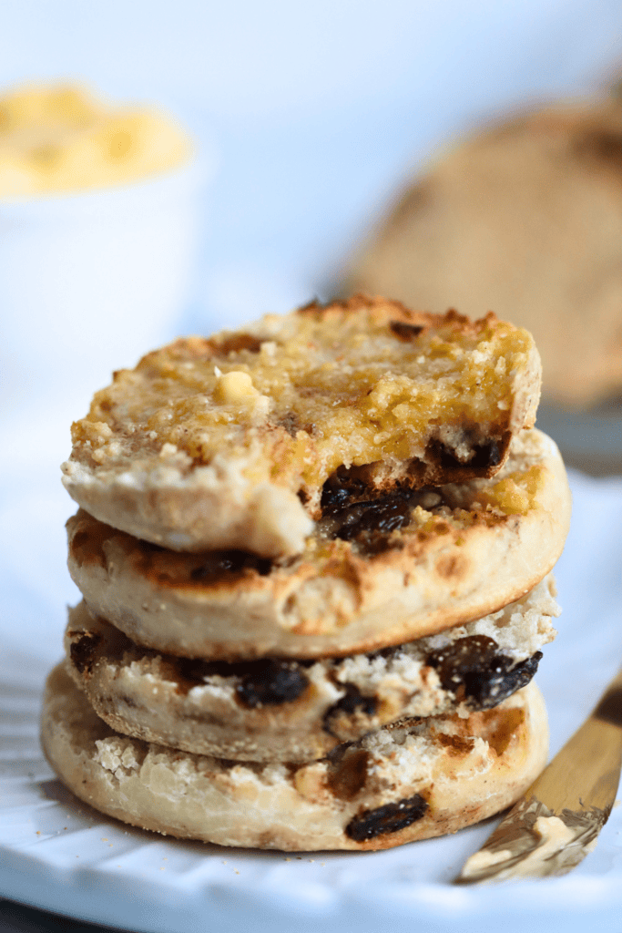 sourdough cinnamon raisin english muffins