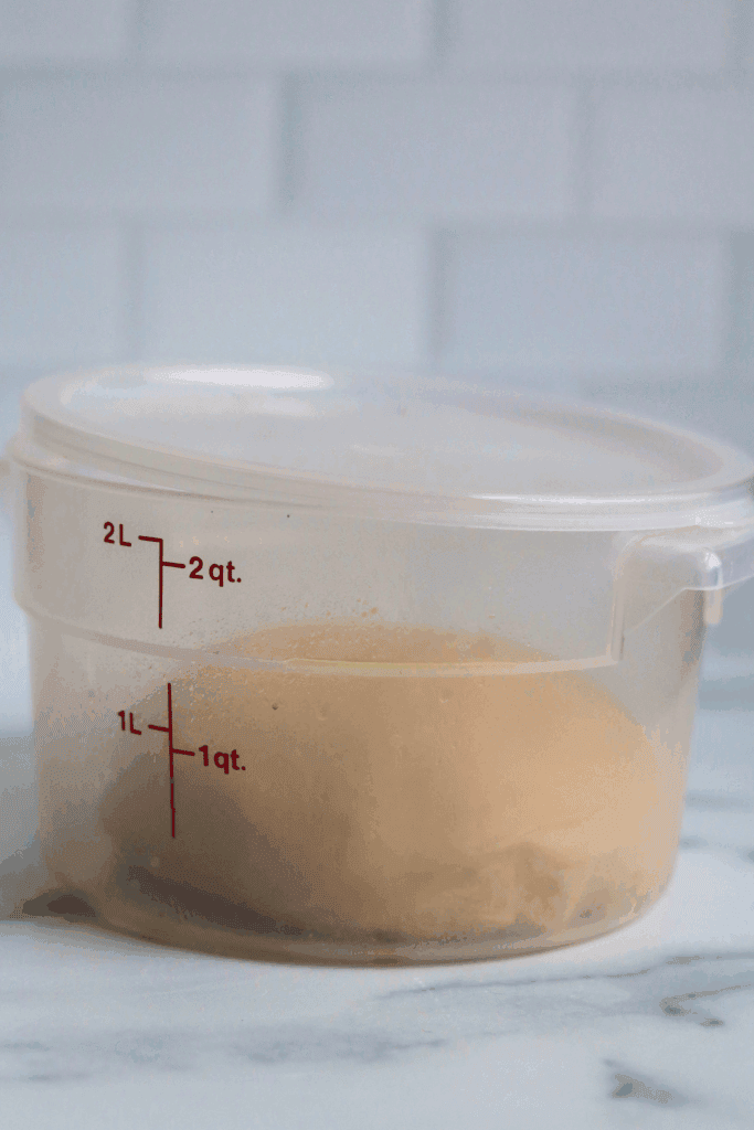 dough in a greased bowl for bulk fermentation