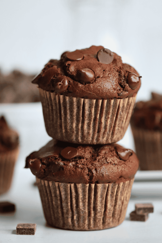 sourdough double chocolate muffins