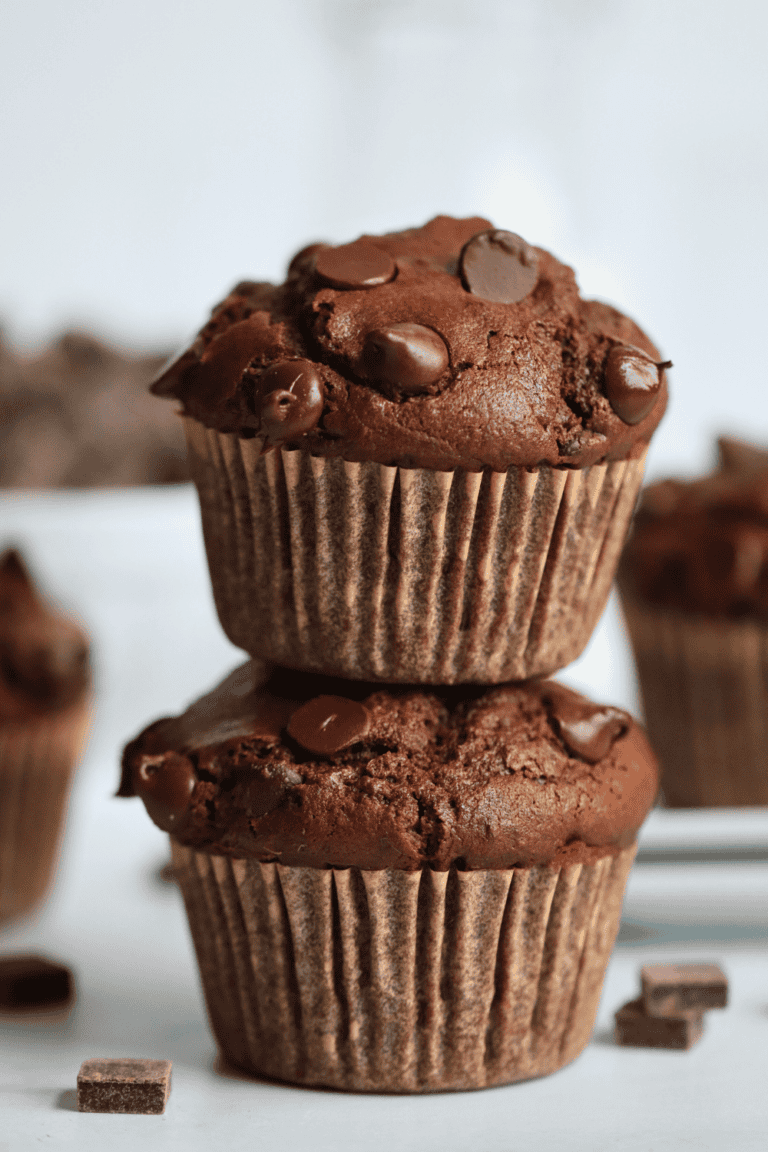 sourdough double chocolate muffins