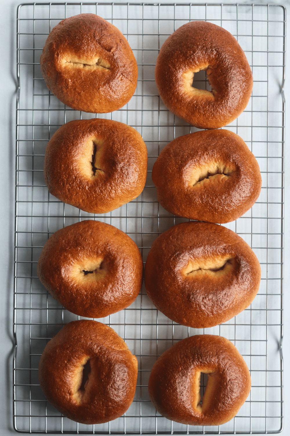baked sourdough whole wheat bagels