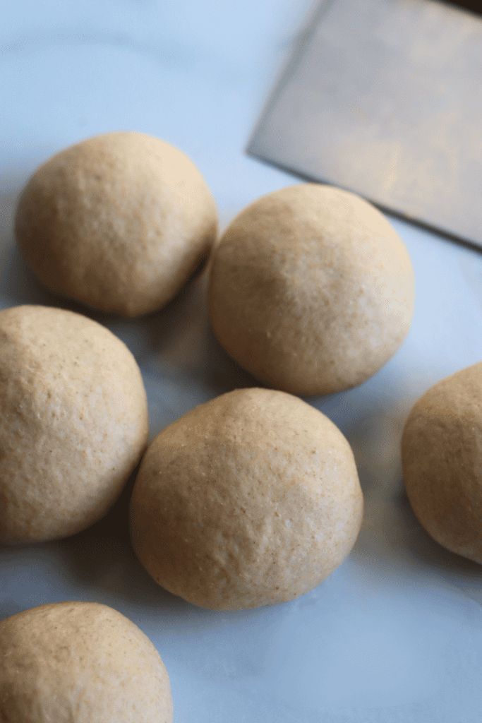 rolled dough and shaped into balls