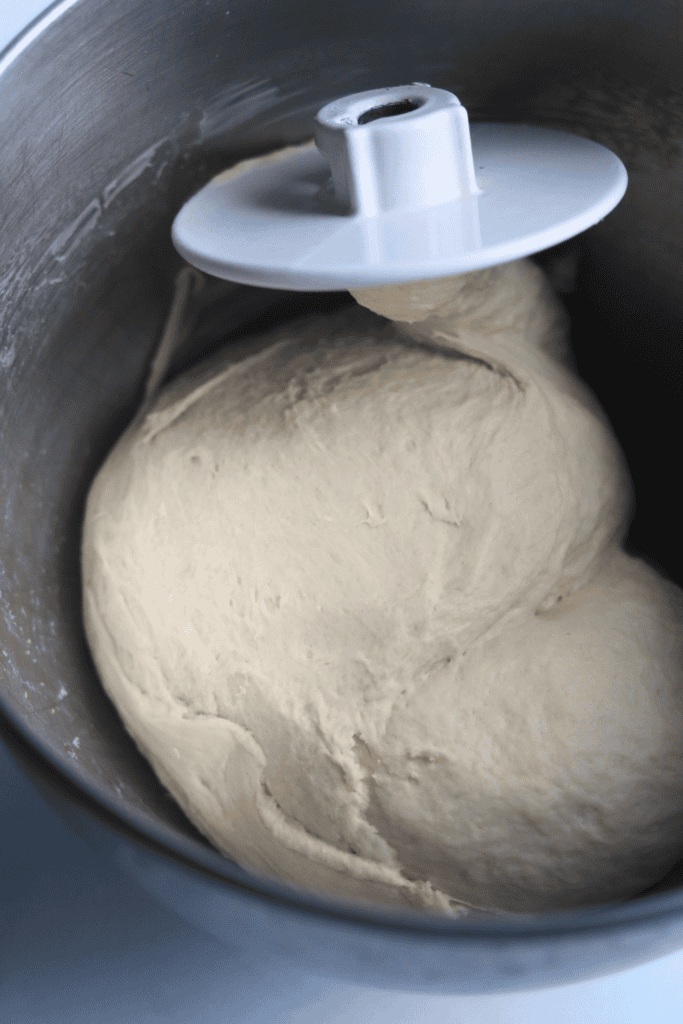 Dough in a standing mixer
