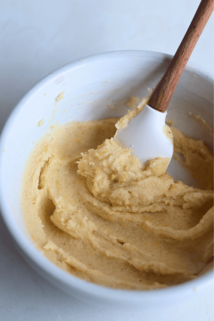 combined butter, sugar and lemon zest