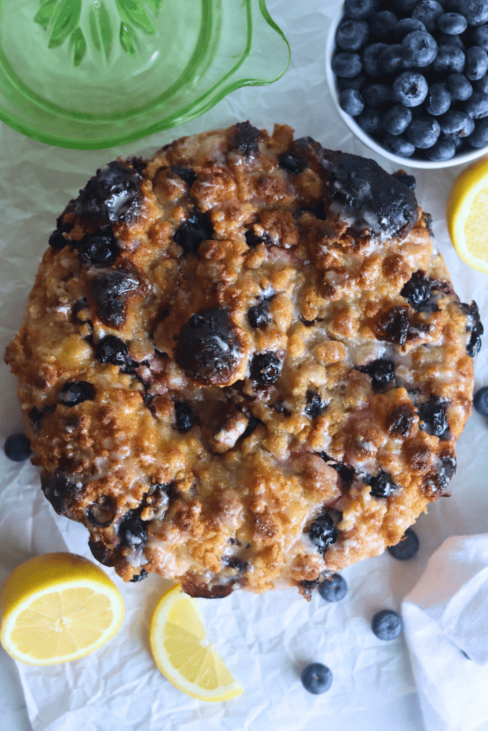 sourdough lemon blueberry focaccia