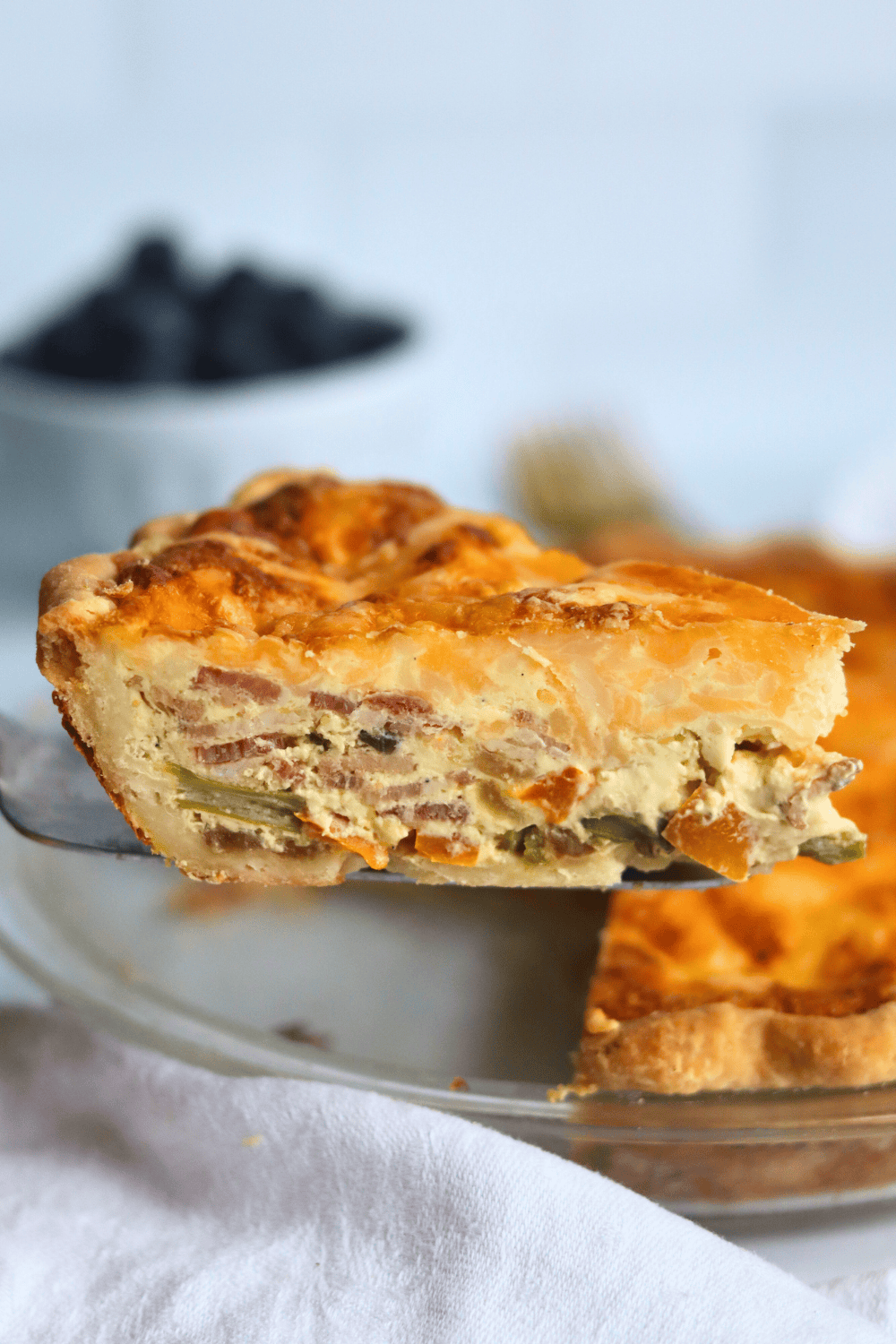 a slice of sourdough quiche
