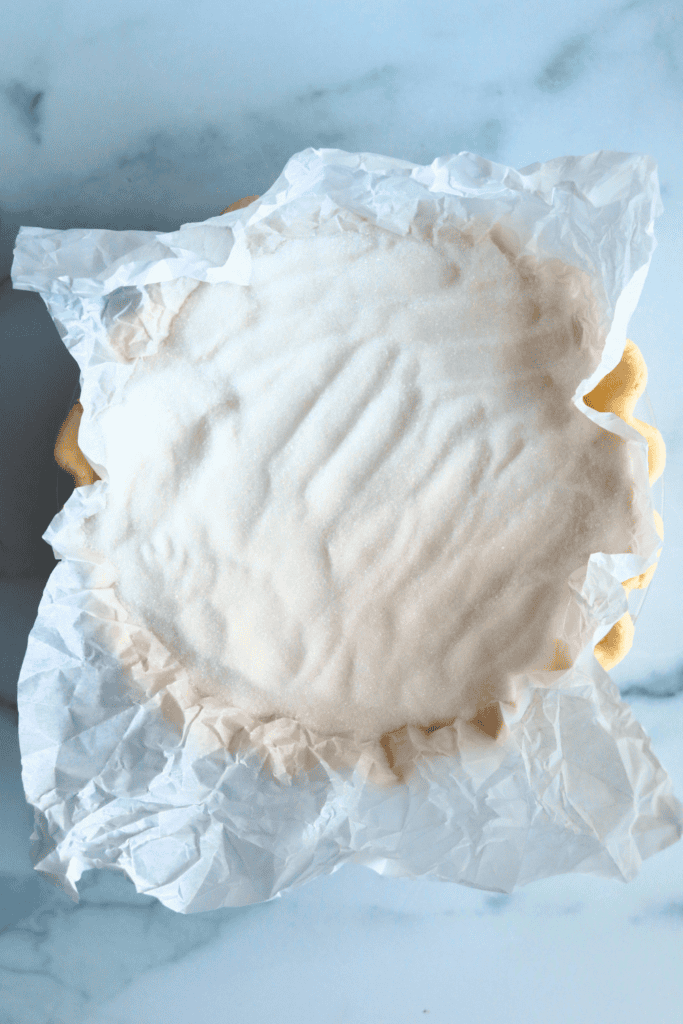 pie crust with parchment paper