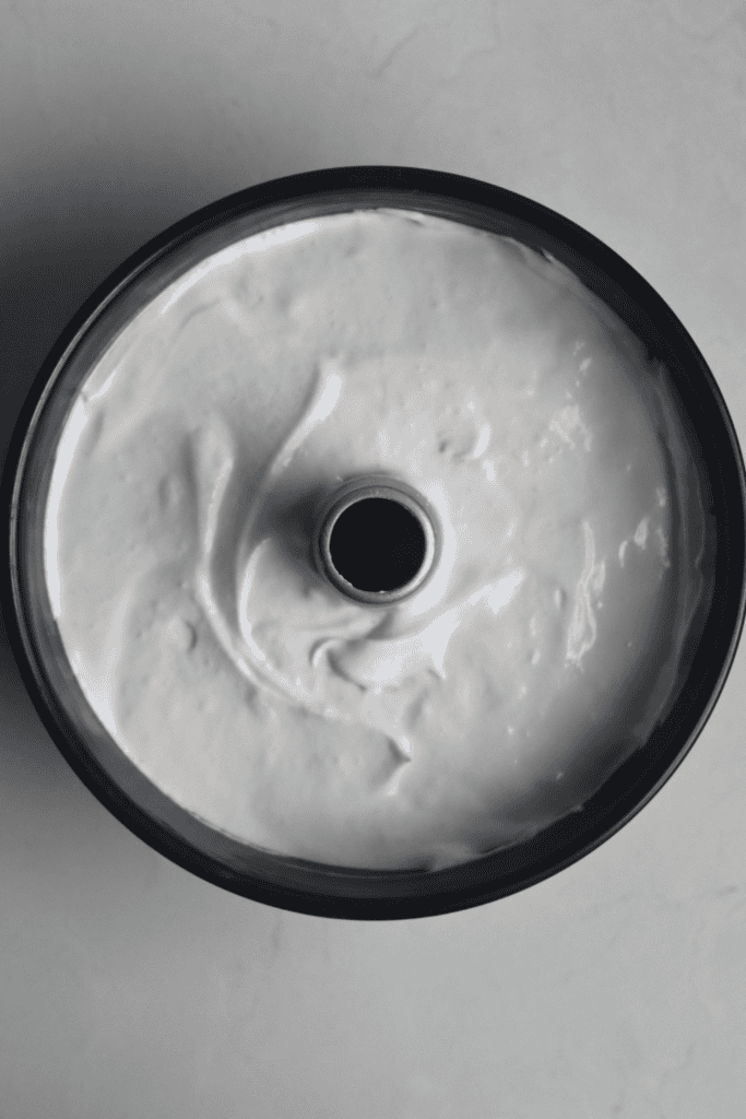 angel food cake into the pan