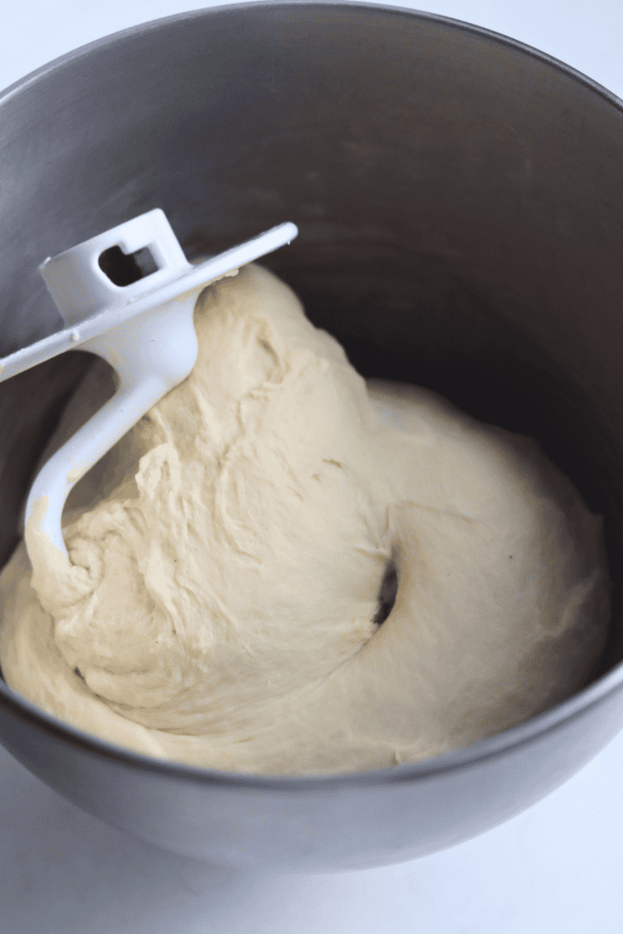 dough in a stand mixer
