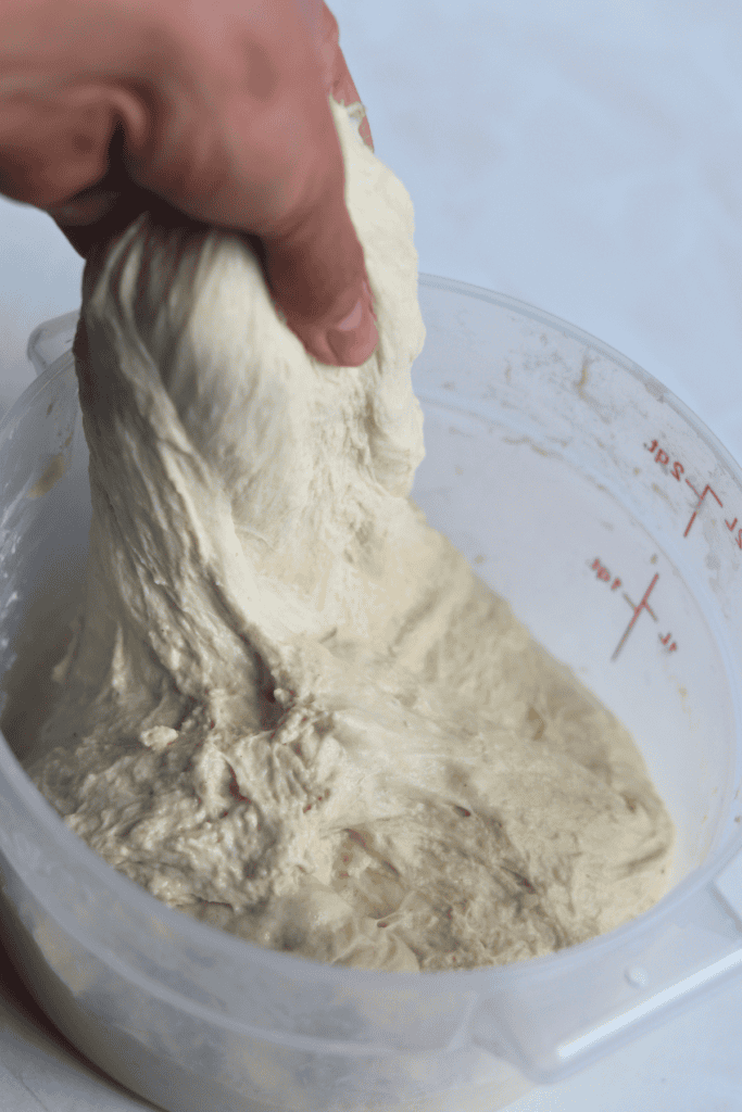 stretched dough