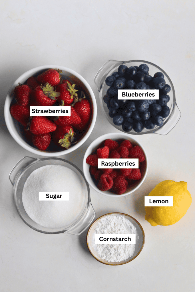 ingredients for berry filling
