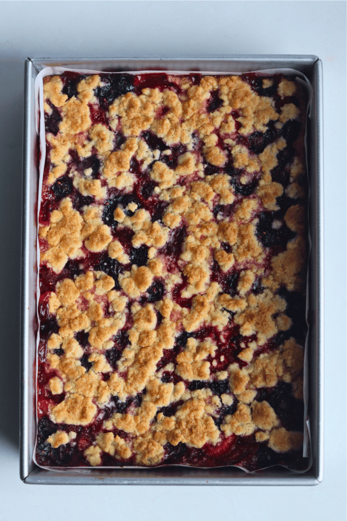 baked sourdough berry crumble bars