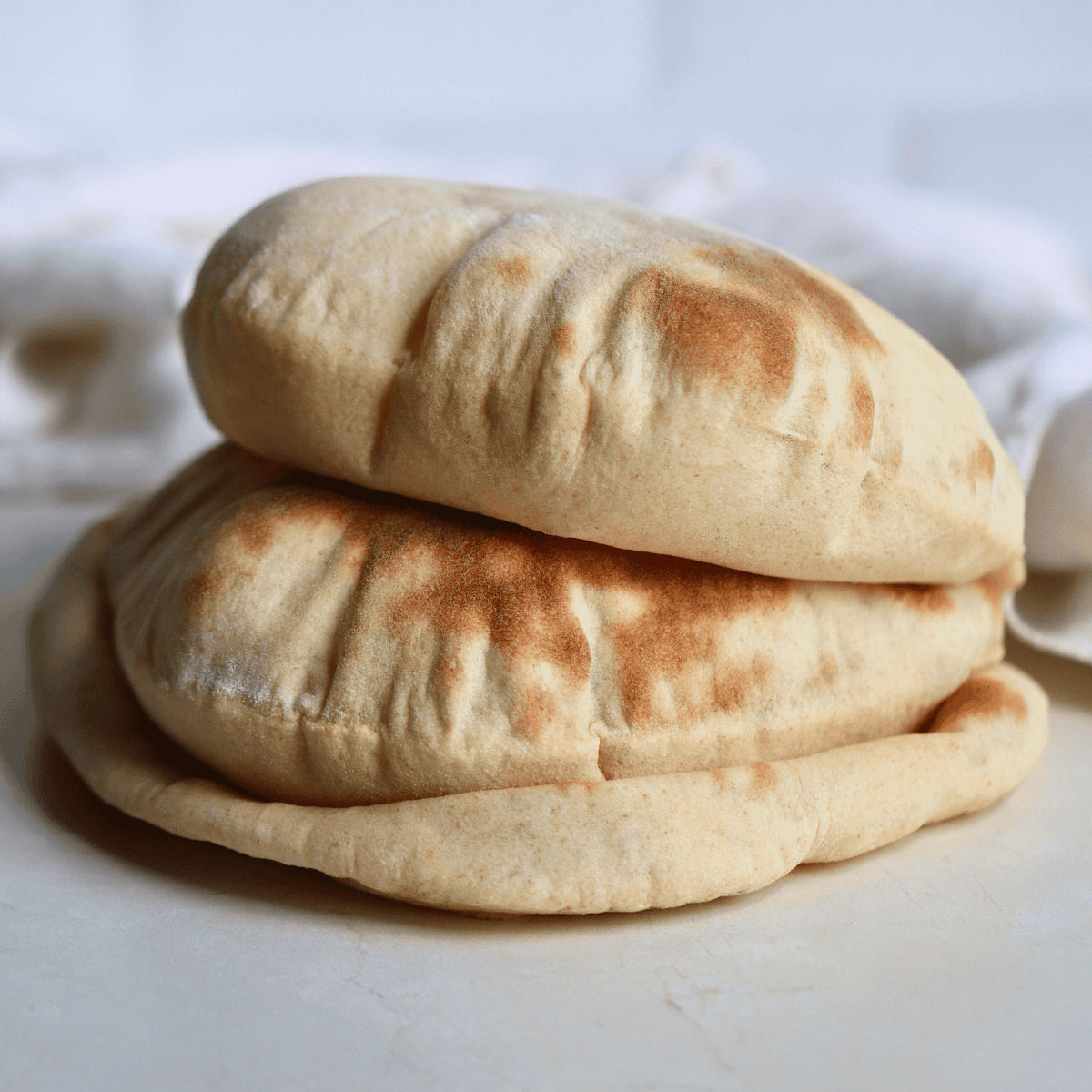 stacked sourdough discard pita bread