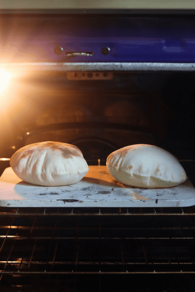 puffed up pita bread