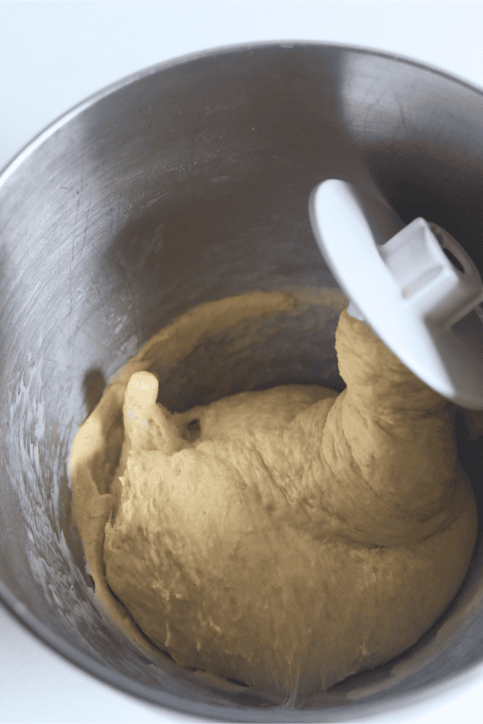 mixed wet and dry ingredients for pita bread