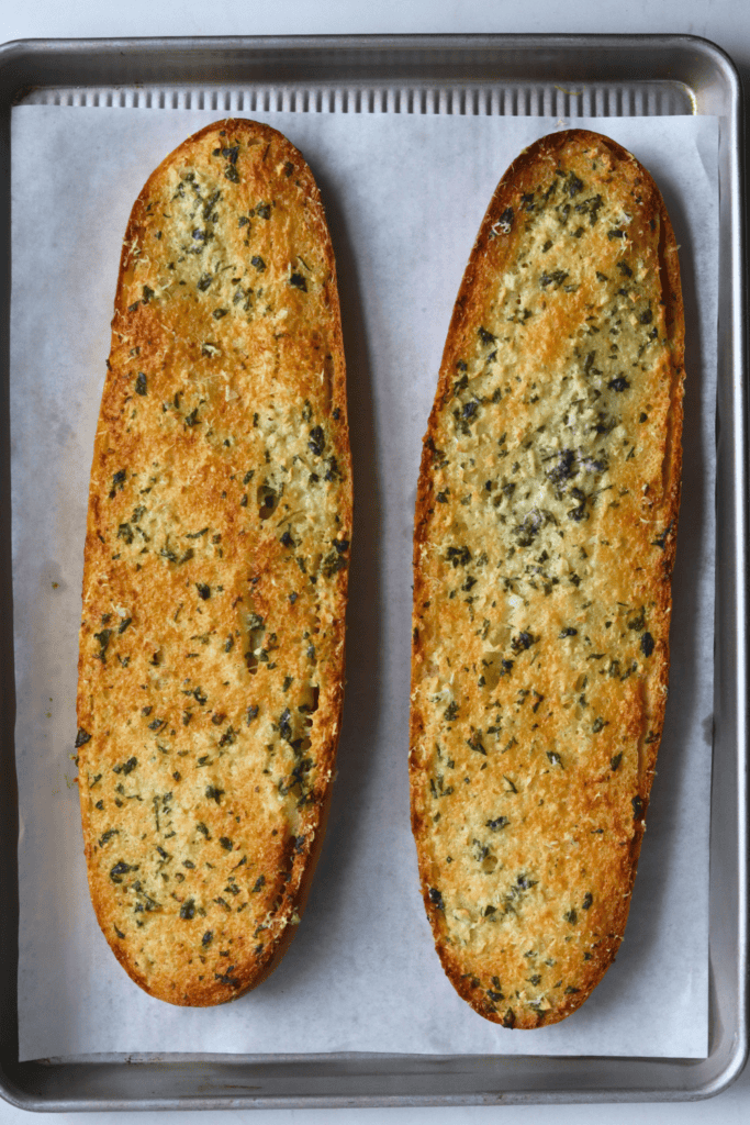 Baked Sourdough garlic bread