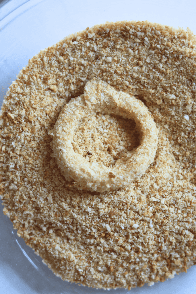 onion coated with sourdough breadcrumbs