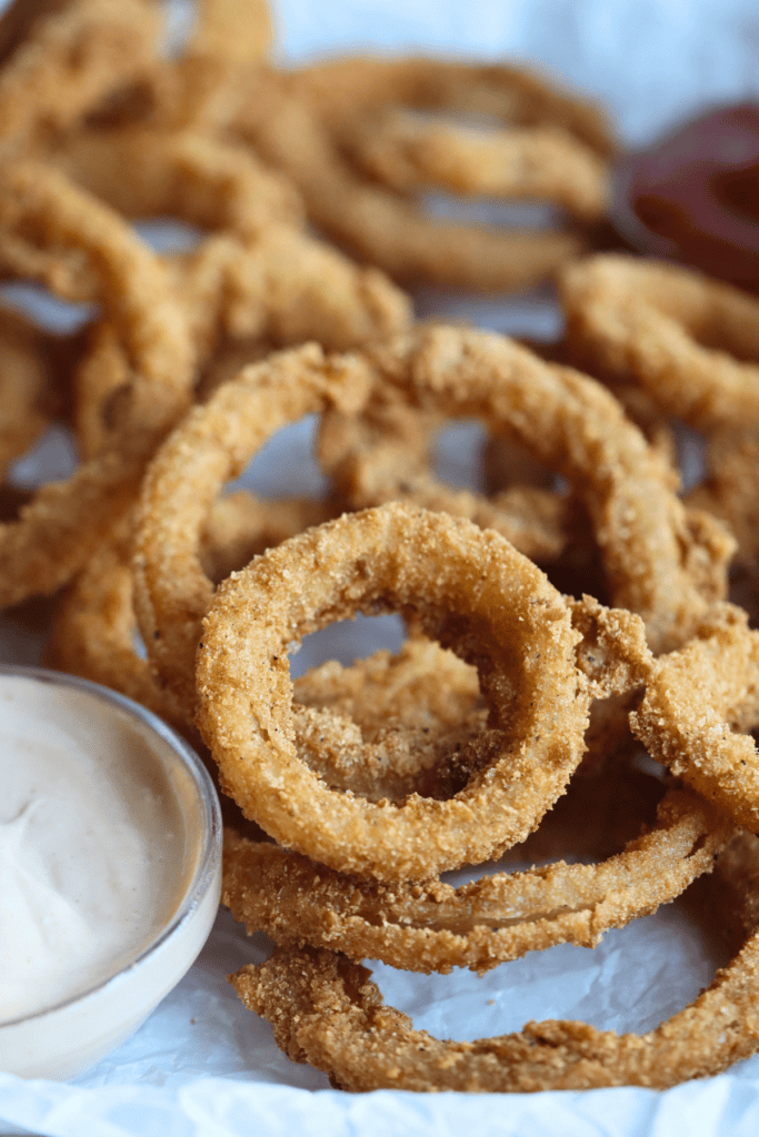 cooked sourdough onion rings