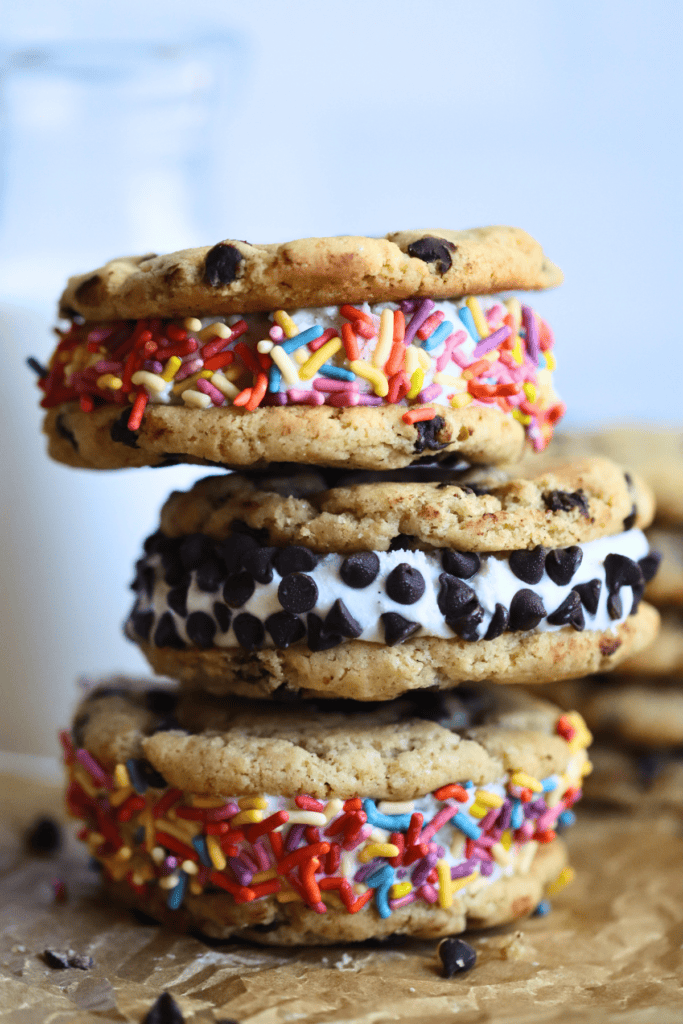 sourdough chocolate chip ice cream sandwiches