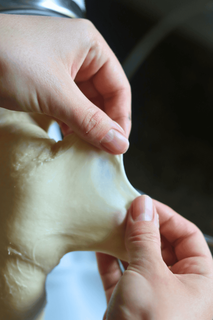 stretching the dough
