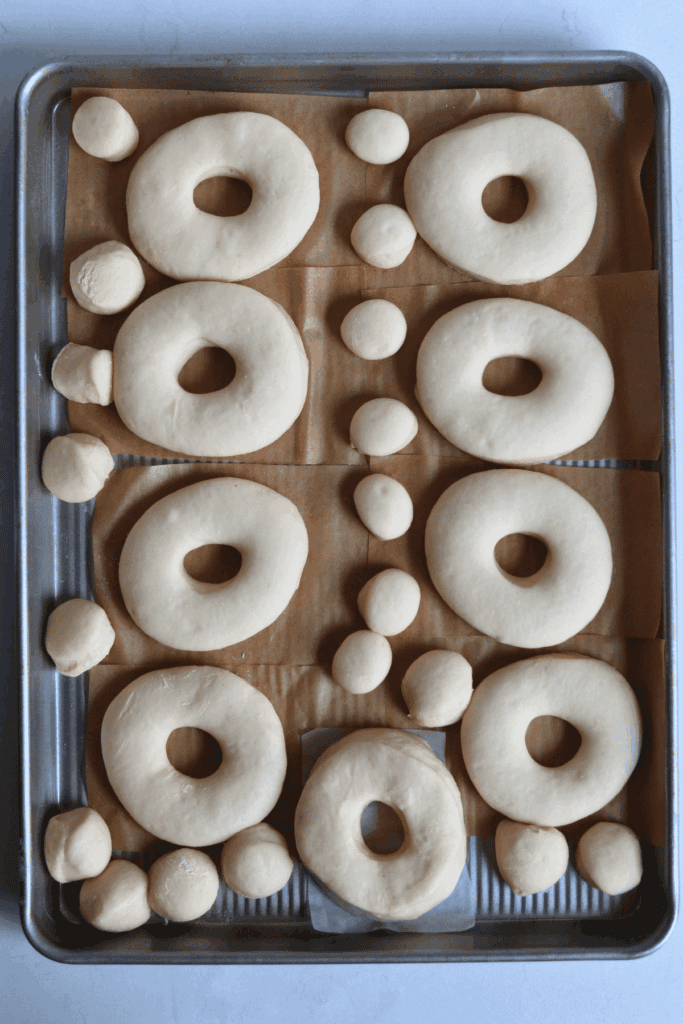 shaped donuts on a square parchment paper