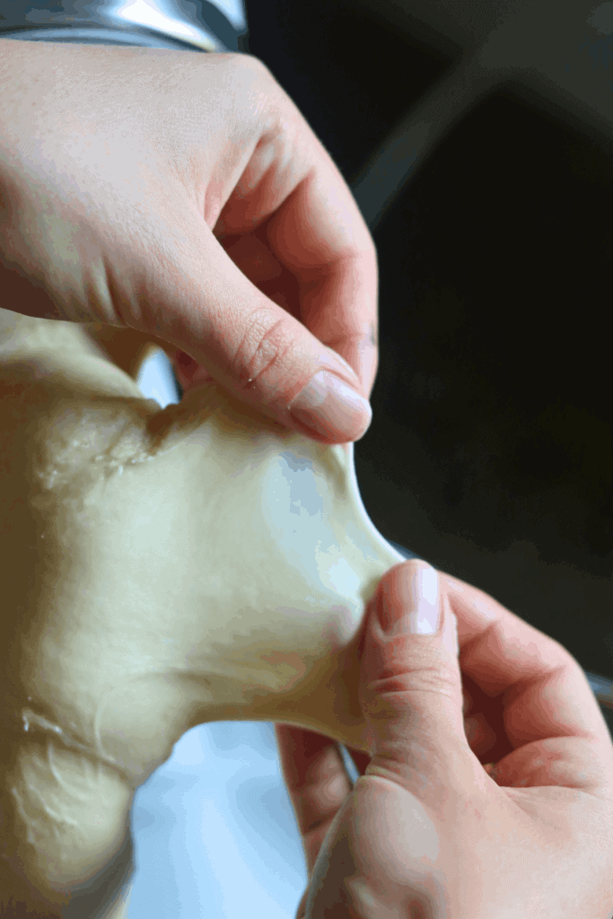 stretching the dough