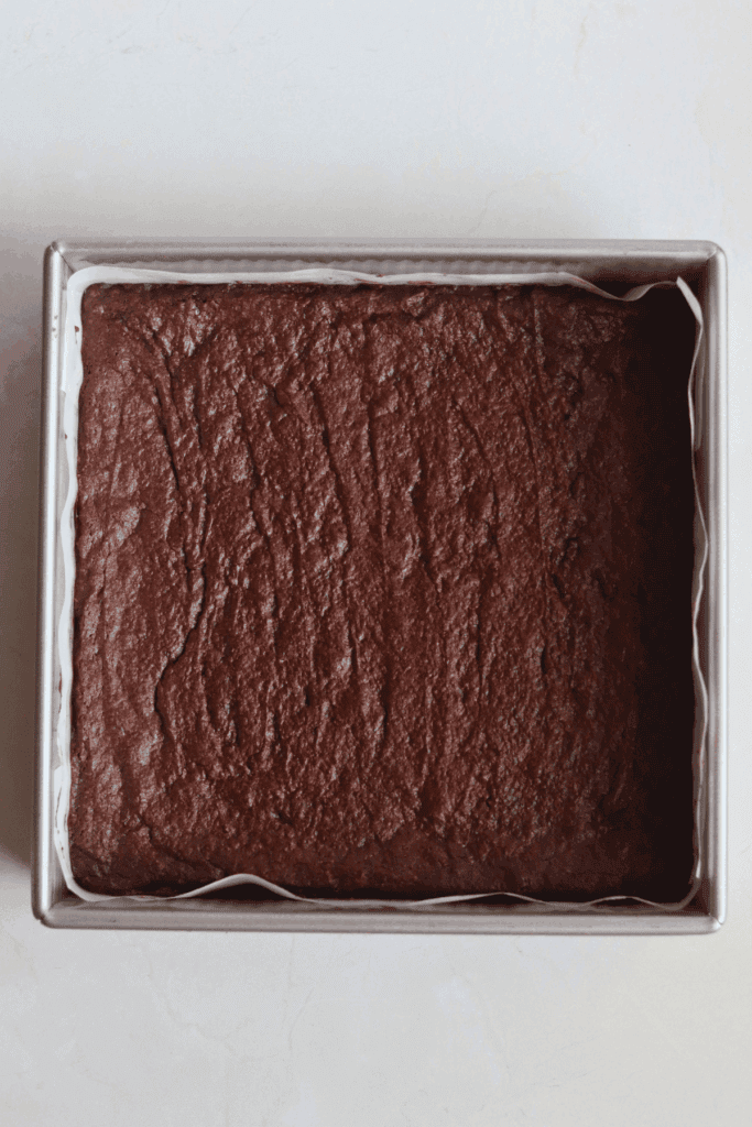 baked sourdough cosmic brownies in a pan
