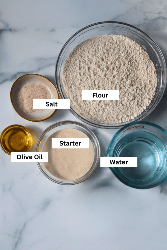 ingredients for 100% focaccia