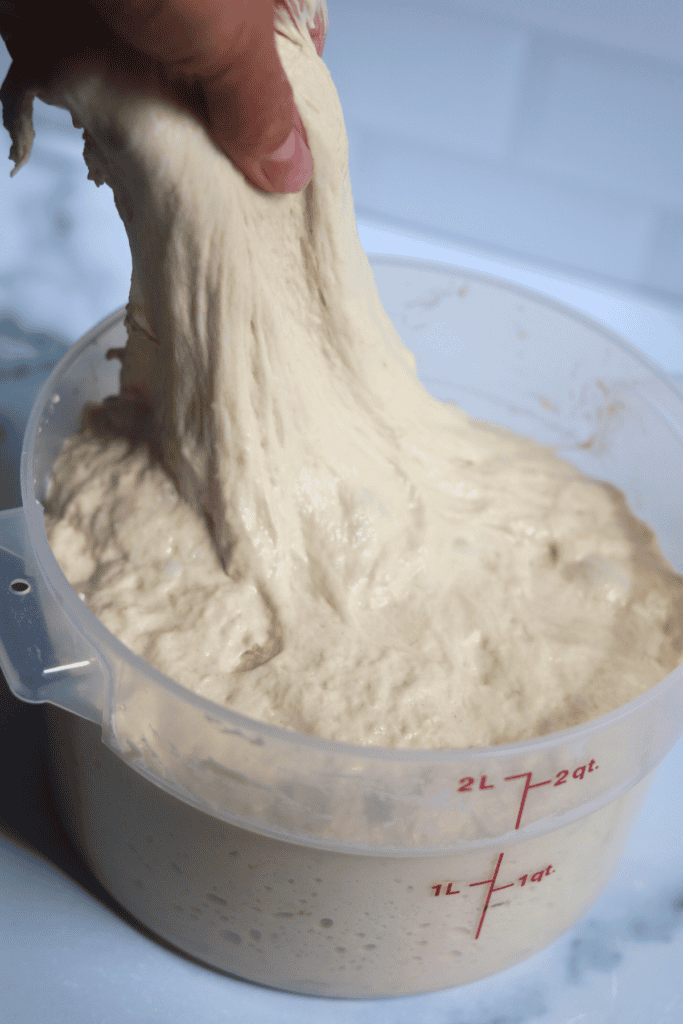 stretching the dough