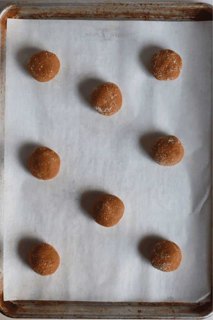 shaped dough ball placed on a baking sheet