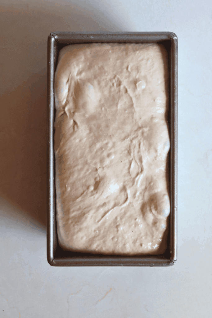 sourdough in a loaf pan