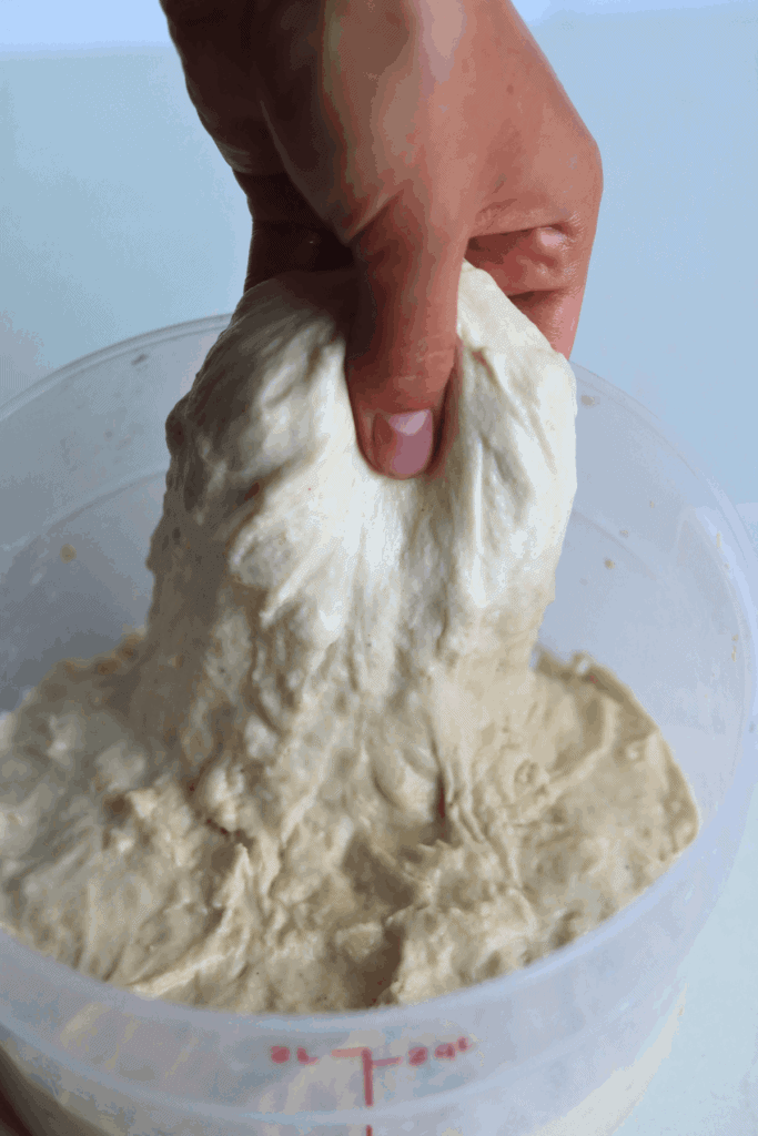 stretching the dough