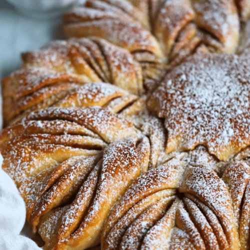 Braided Christmas bread wreath.