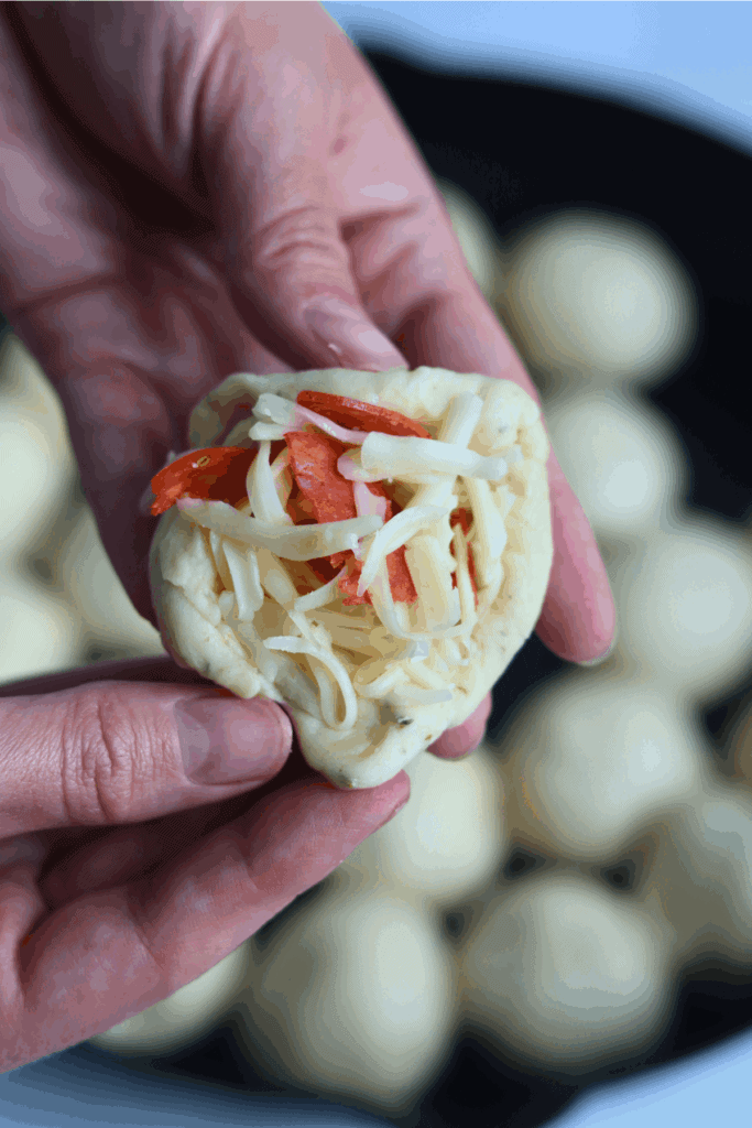 piece of dough with filling