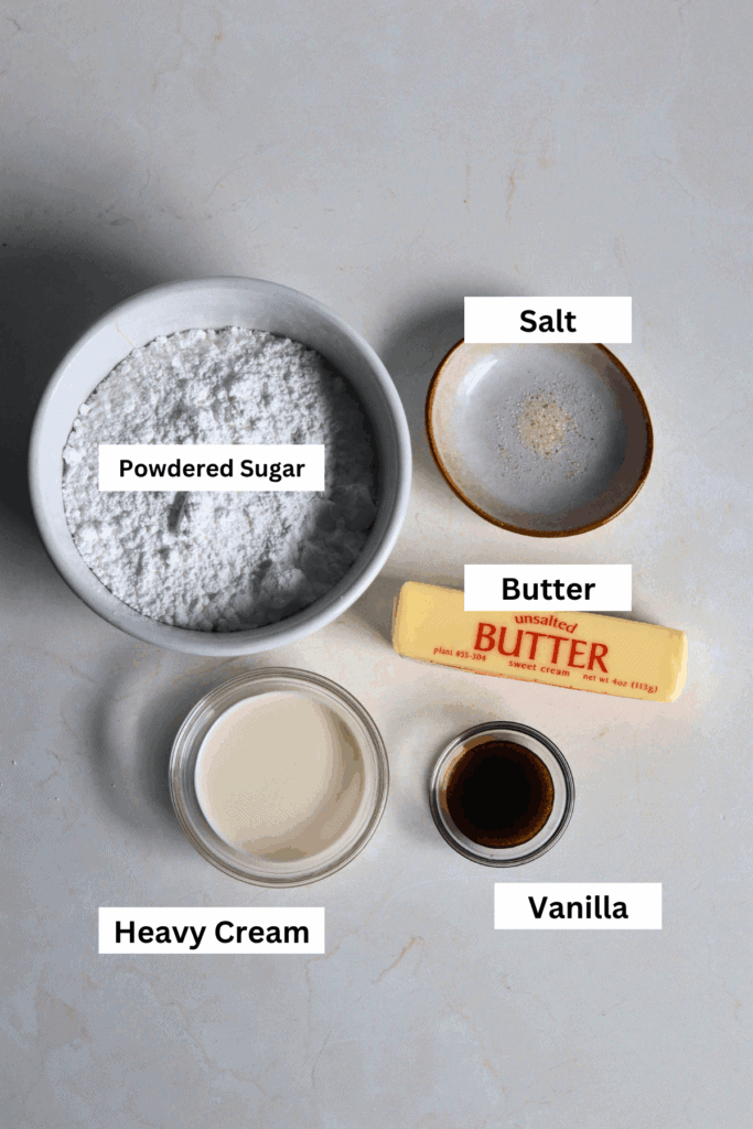 ingredients for vanilla buttercream
