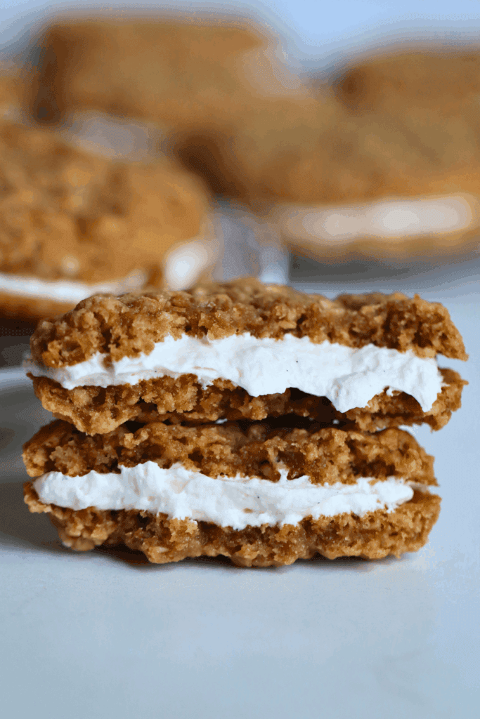 oatmeal cookies broken in half