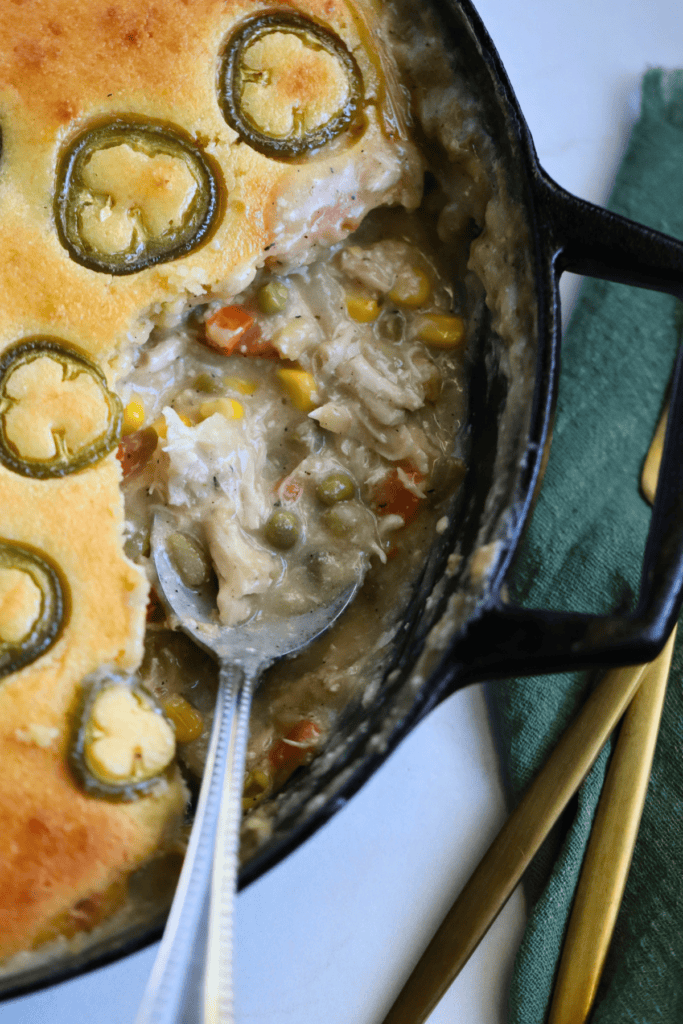 sourdough cornbread chicken pot pie