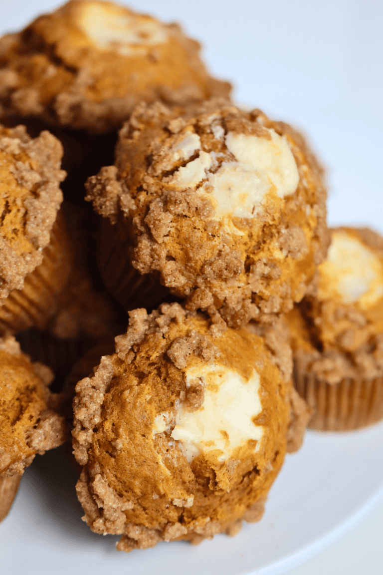 sourdough pumpkin cream cheese muffins